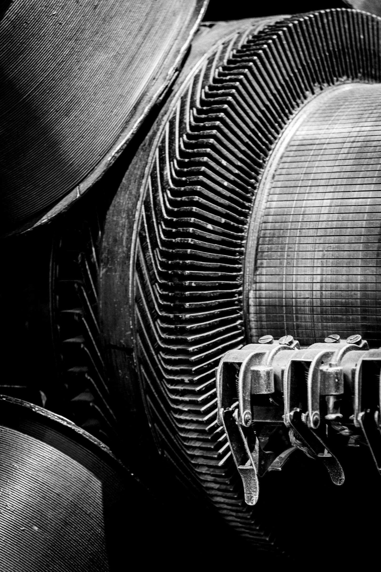 Precision-machined rotor of industrial machinery